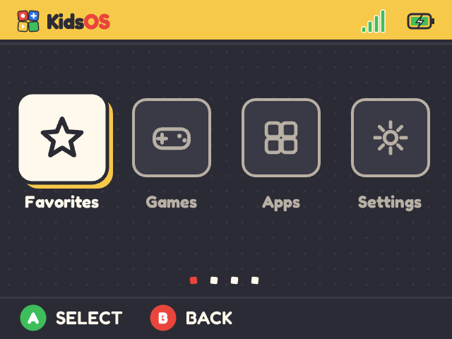 Onion's menu in the KidsOS theme